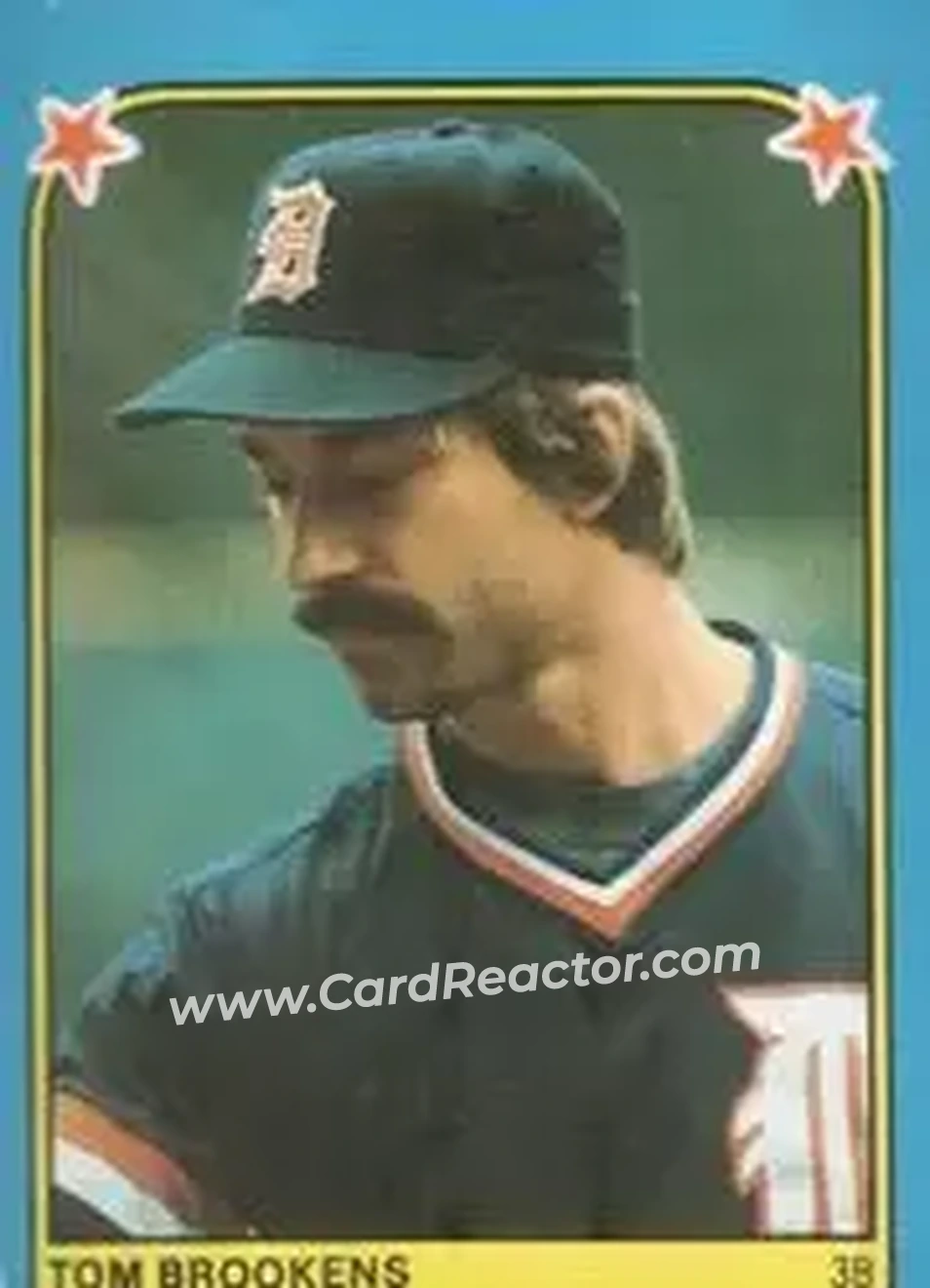 1983 Fleer Star Stickers #250 - Tom Brookens - Detroit Tigers - Front 1983 Fleer Star Stickers #250 - Tom Brookens - Detroit Tigers - Front
