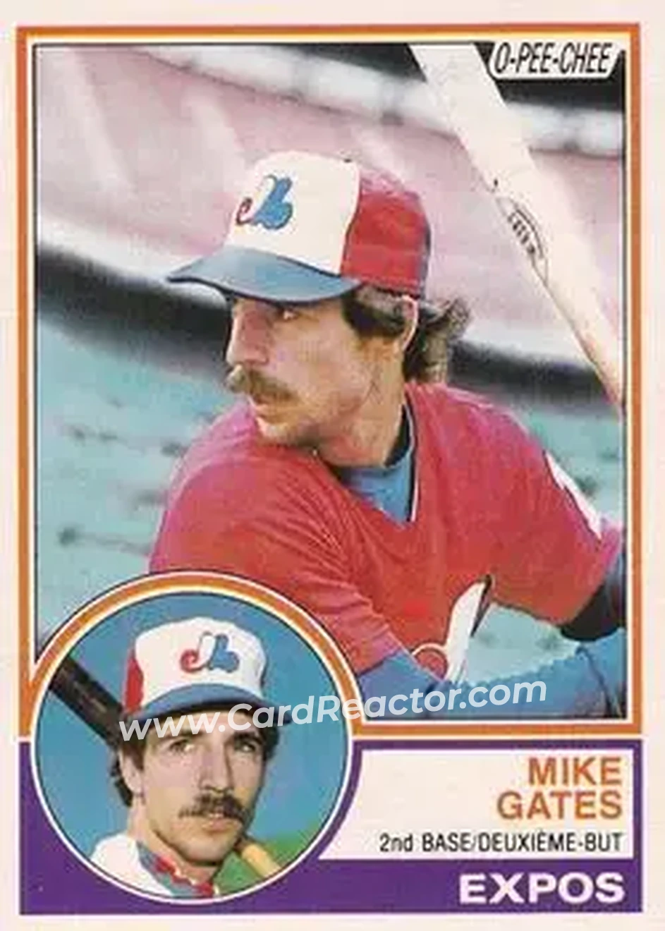 1983 O-Pee-Chee #195 - Mike Gates - Montreal Expos - Front 1983 O-Pee-Chee #195 - Mike Gates - Montreal Expos - Front