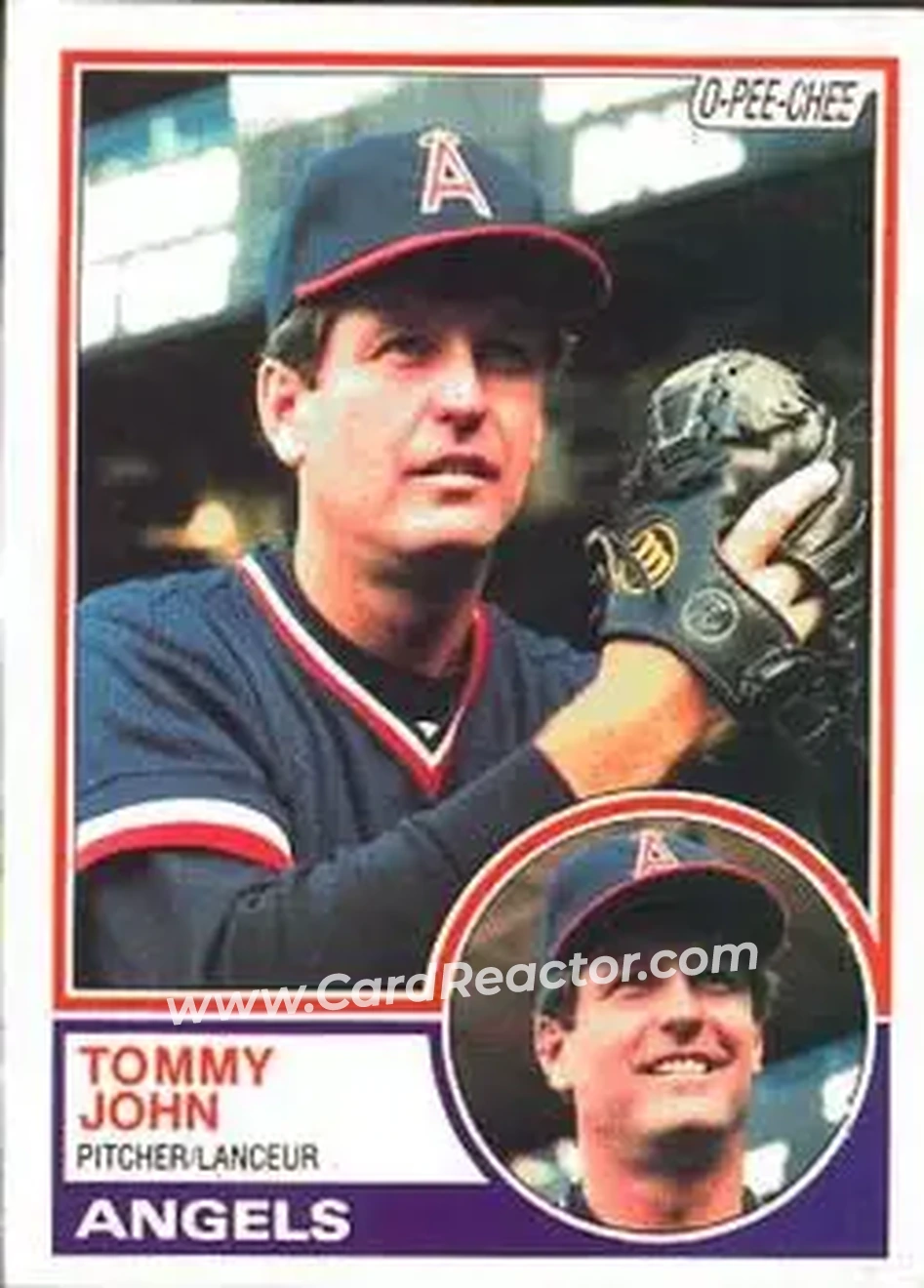 1983 O-Pee-Chee #196 - Tommy John - California Angels - Front