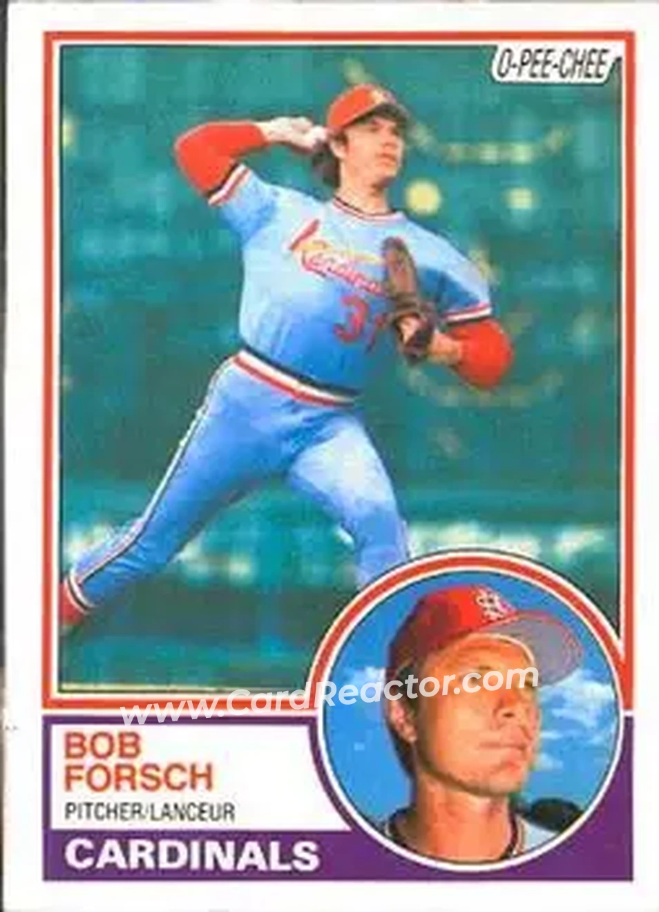 1983 O-Pee-Chee #197 - Bob Forsch - St. Louis Cardinals - Front