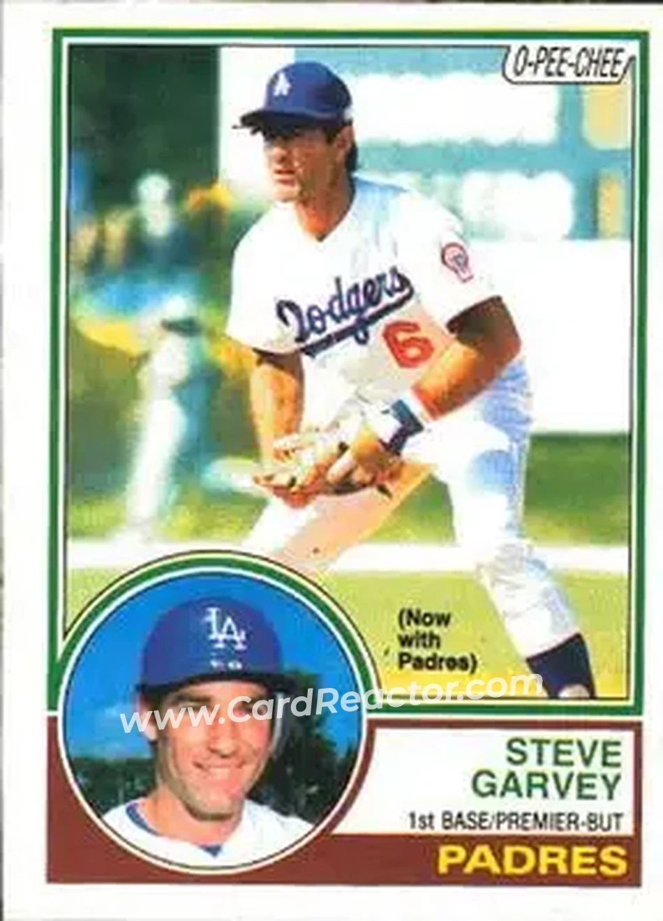 1983 O-Pee-Chee #198 - Steve Garvey - San Diego Padres - Front
