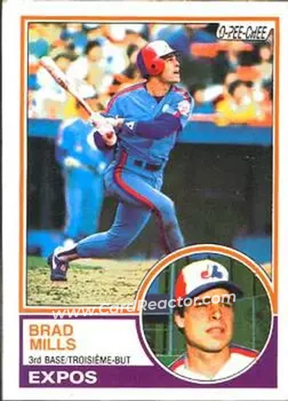 1983 O-Pee-Chee #199 - Brad Mills - Montreal Expos - Front