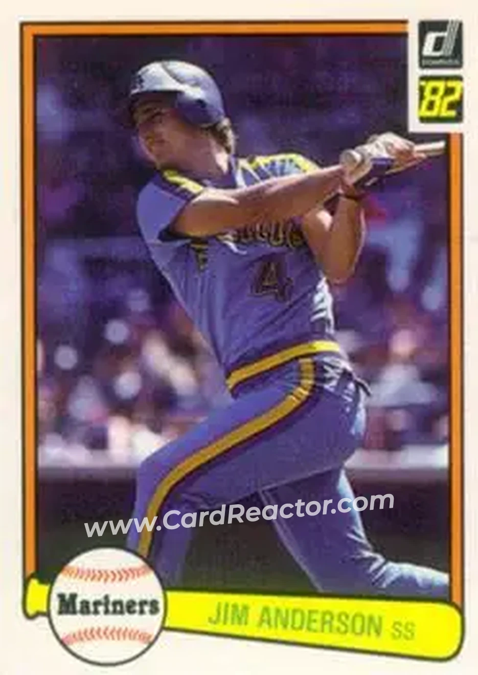 1982 Donruss #181 - Jim Anderson - Seattle Mariners - Front