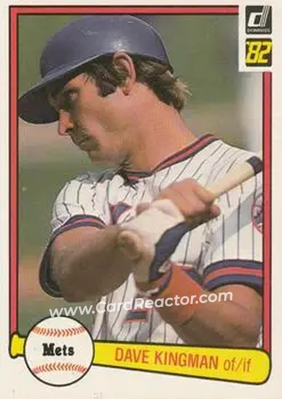 1982 Donruss #182 - Dave Kingman - New York Mets - Front 1982 Donruss #182 - Dave Kingman - New York Mets - Front