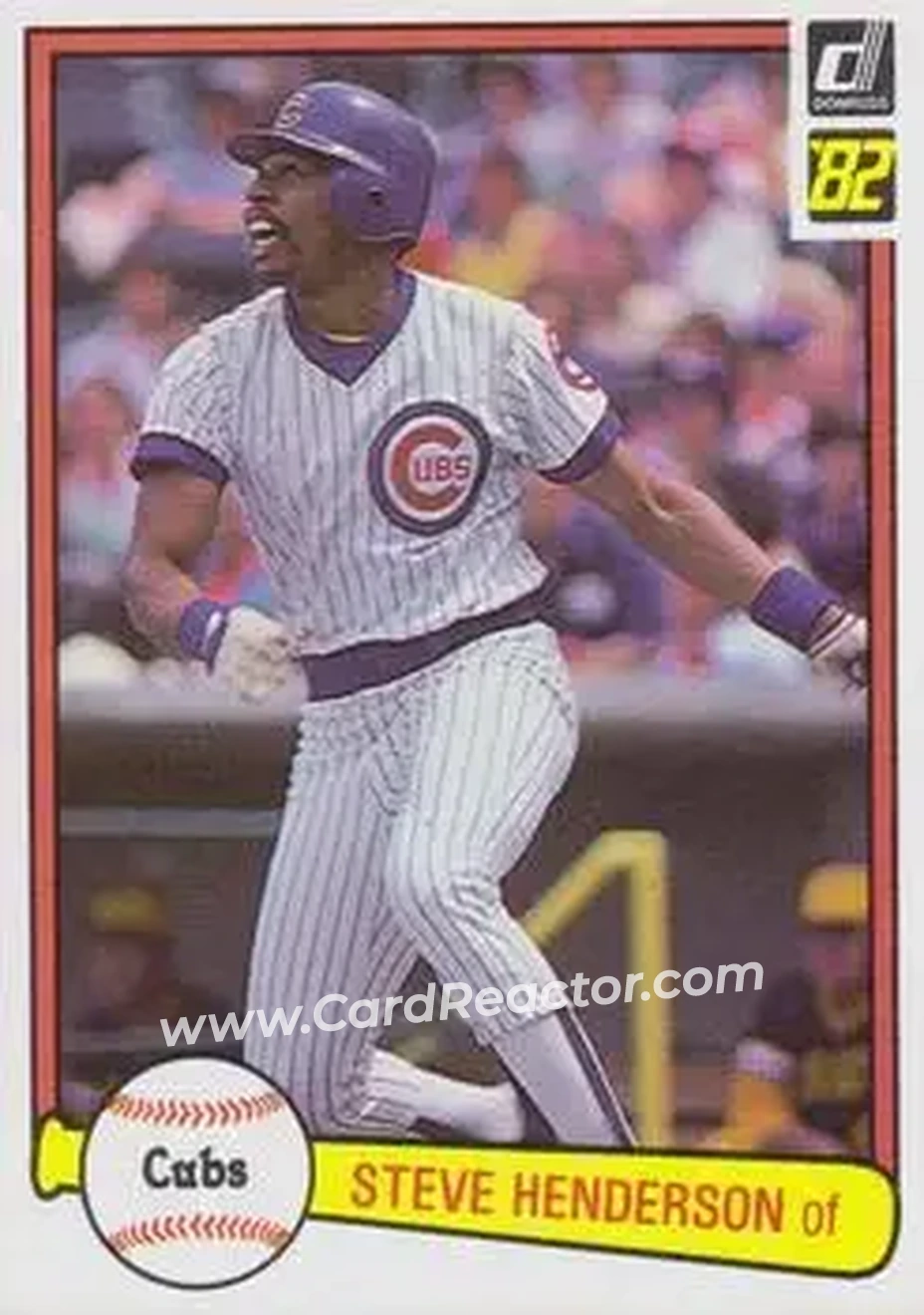 1982 Donruss #183 - Steve Henderson - Chicago Cubs - Front 1982 Donruss #183 - Steve Henderson - Chicago Cubs - Front