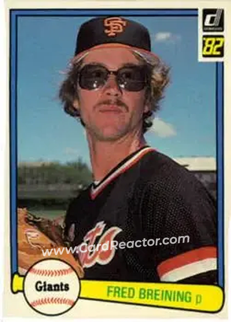 1982 Donruss #186 - Fred Breining - San Francisco Giants - Front