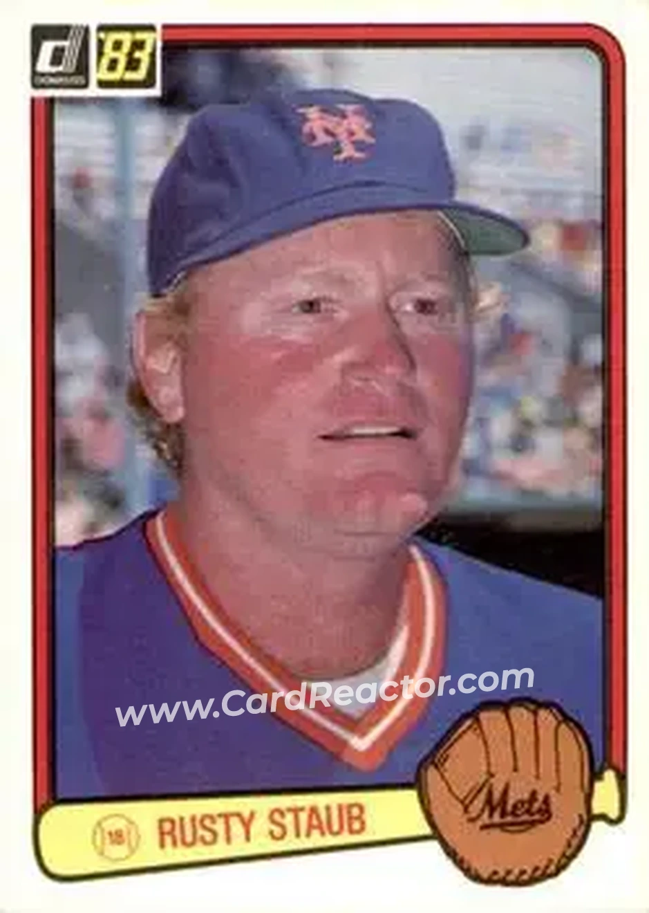 1983 Donruss #350 - Rusty Staub - New York Mets - Front 1983 Donruss #350 - Rusty Staub - New York Mets - Front