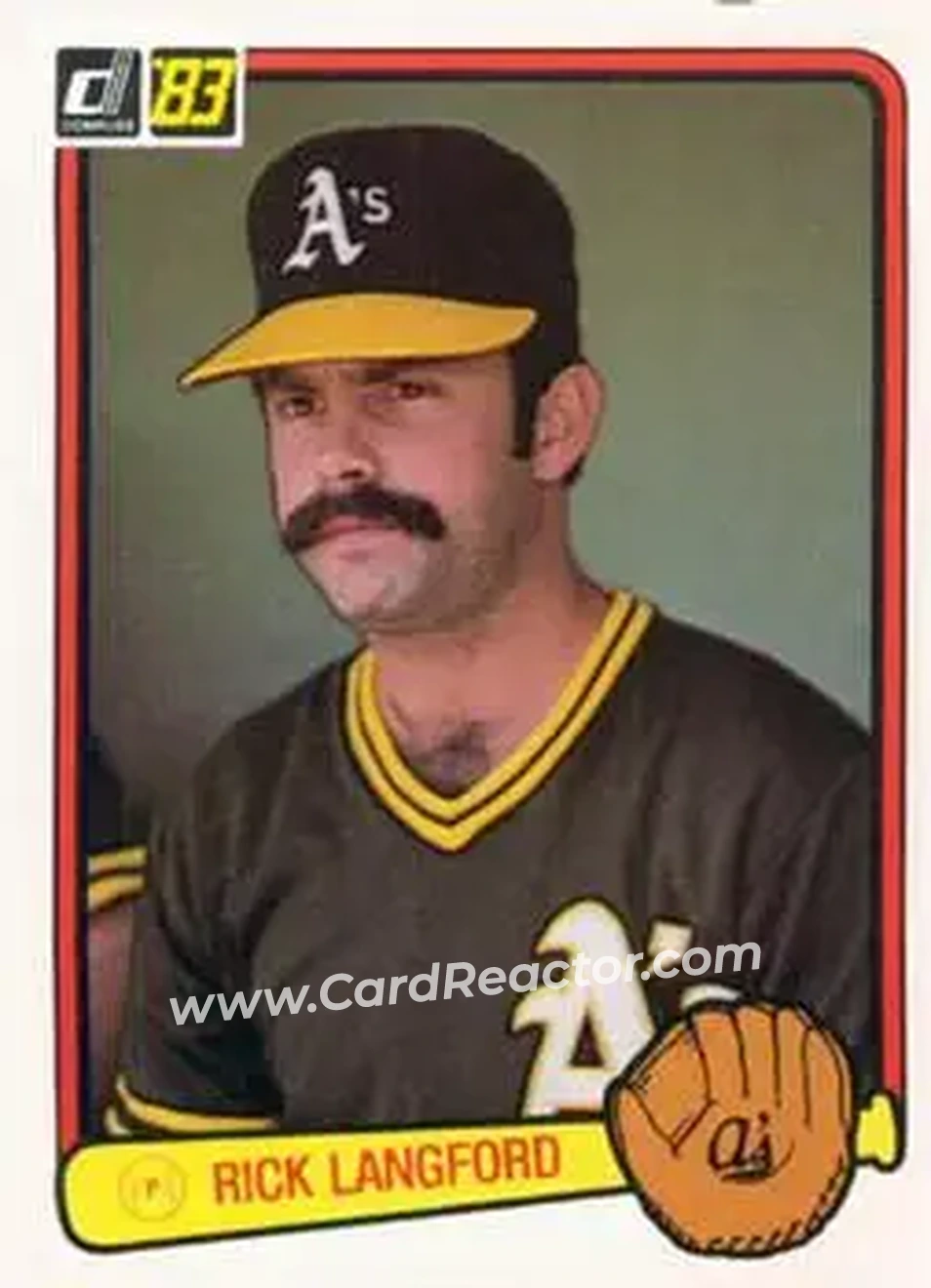 1983 Donruss #365 - Rick Langford - Oakland Athletics - Front