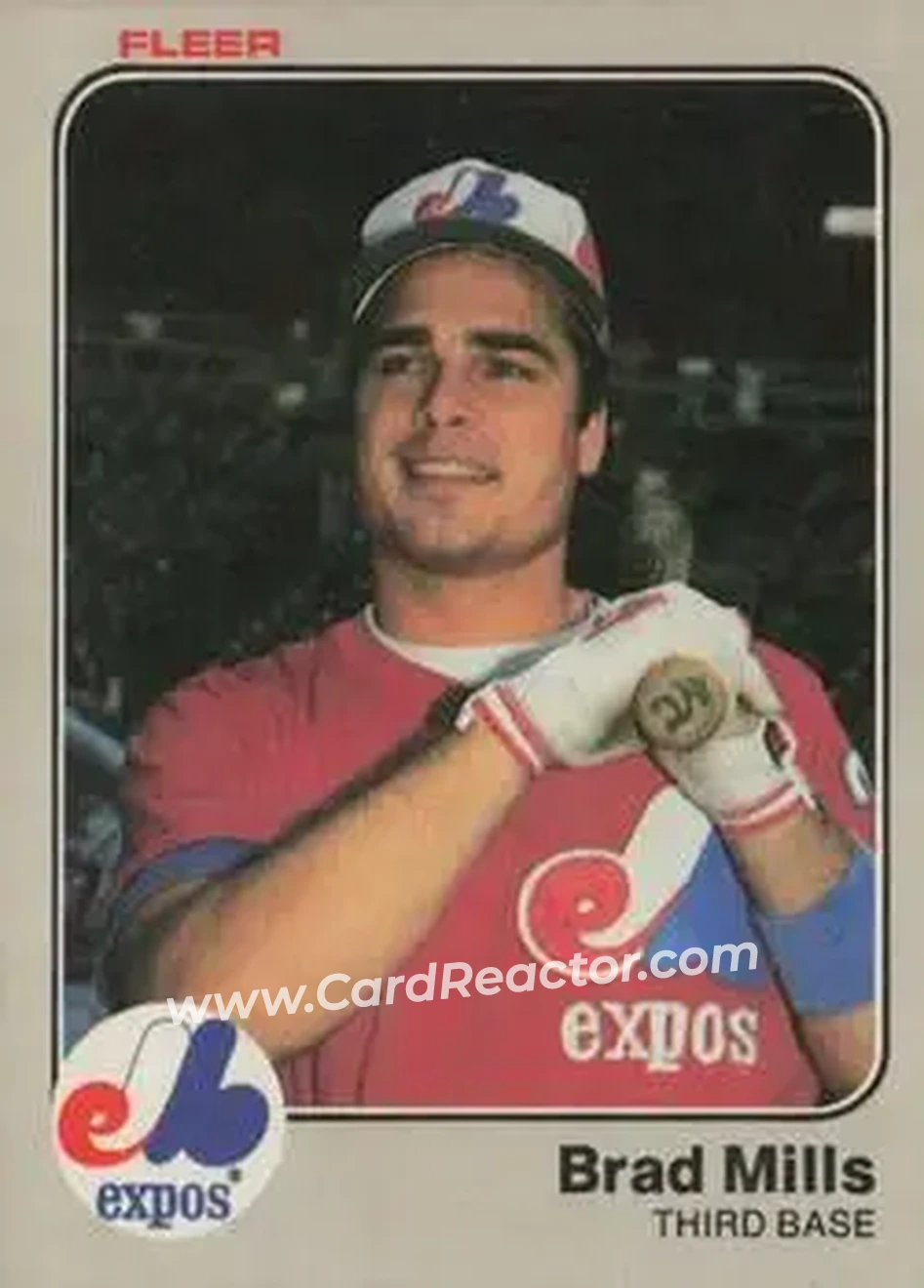 1983 Fleer #288 - Brad Mills - Montreal Expos - Front 1983 Fleer #288 - Brad Mills - Montreal Expos - Front