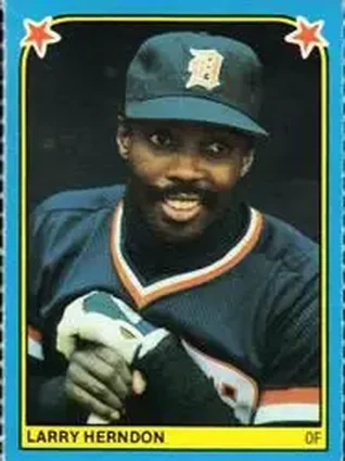 1983 Fleer Star Stickers #256 - Larry Herndon - Detroit Tigers