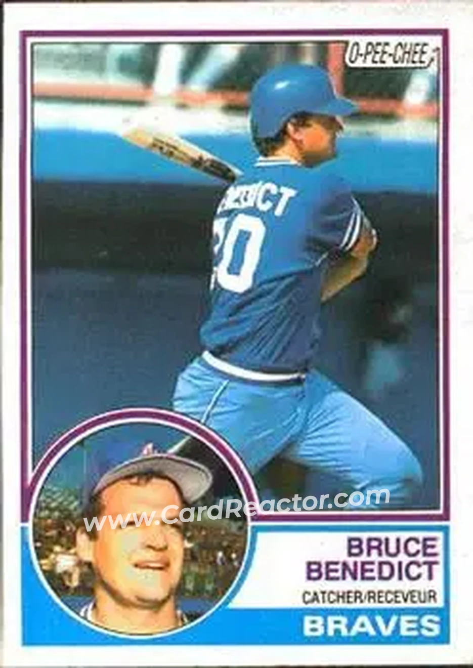 1983 O-Pee-Chee #204 - Bruce Benedict - Atlanta Braves - Front