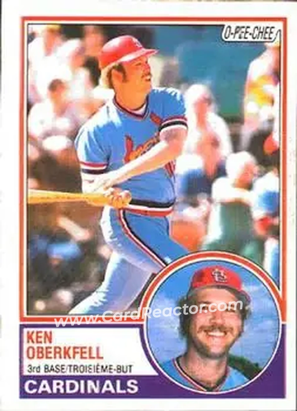 1983 O-Pee-Chee #206 - Ken Oberkfell - St. Louis Cardinals - Front