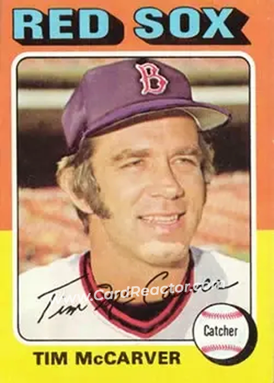 1975 Topps #586 - Tim McCarver - Boston Red Sox - Front