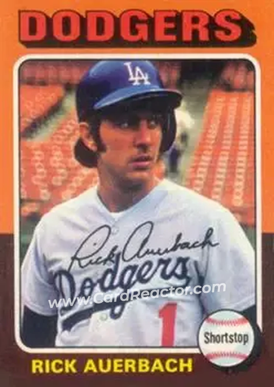 1975 Topps #588 - Rick Auerbach - Los Angeles Dodgers - Front