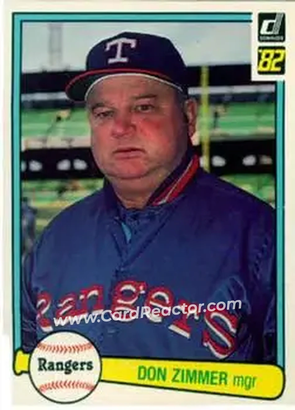 1982 Donruss #195 - Don Zimmer - Texas Rangers - Front