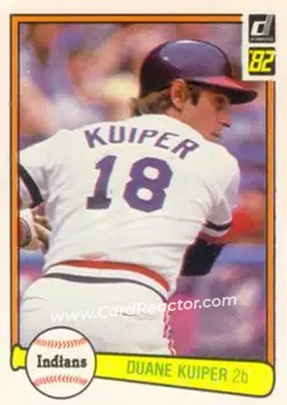 1982 Donruss #198 - Duane Kuiper - Cleveland Indians - Front