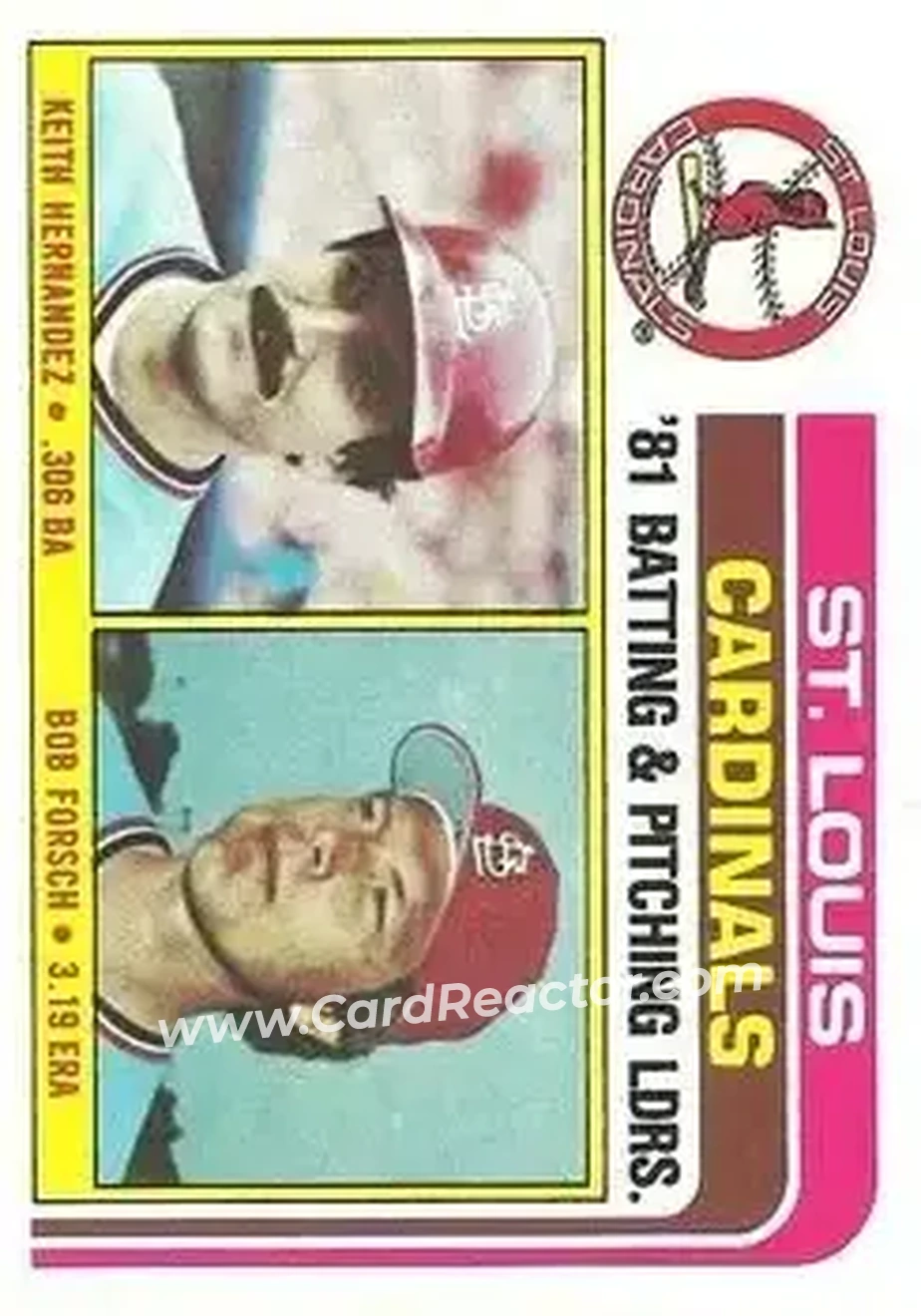 1982 Topps #186 - Card #186 - St. Louis Cardinals - Front