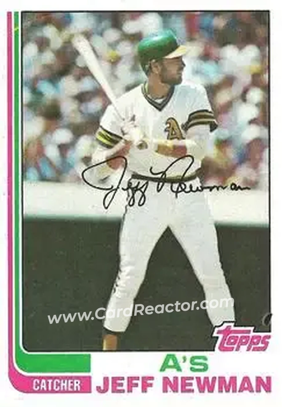 1982 Topps #187 - Jeff Newman - Oakland Athletics - Front