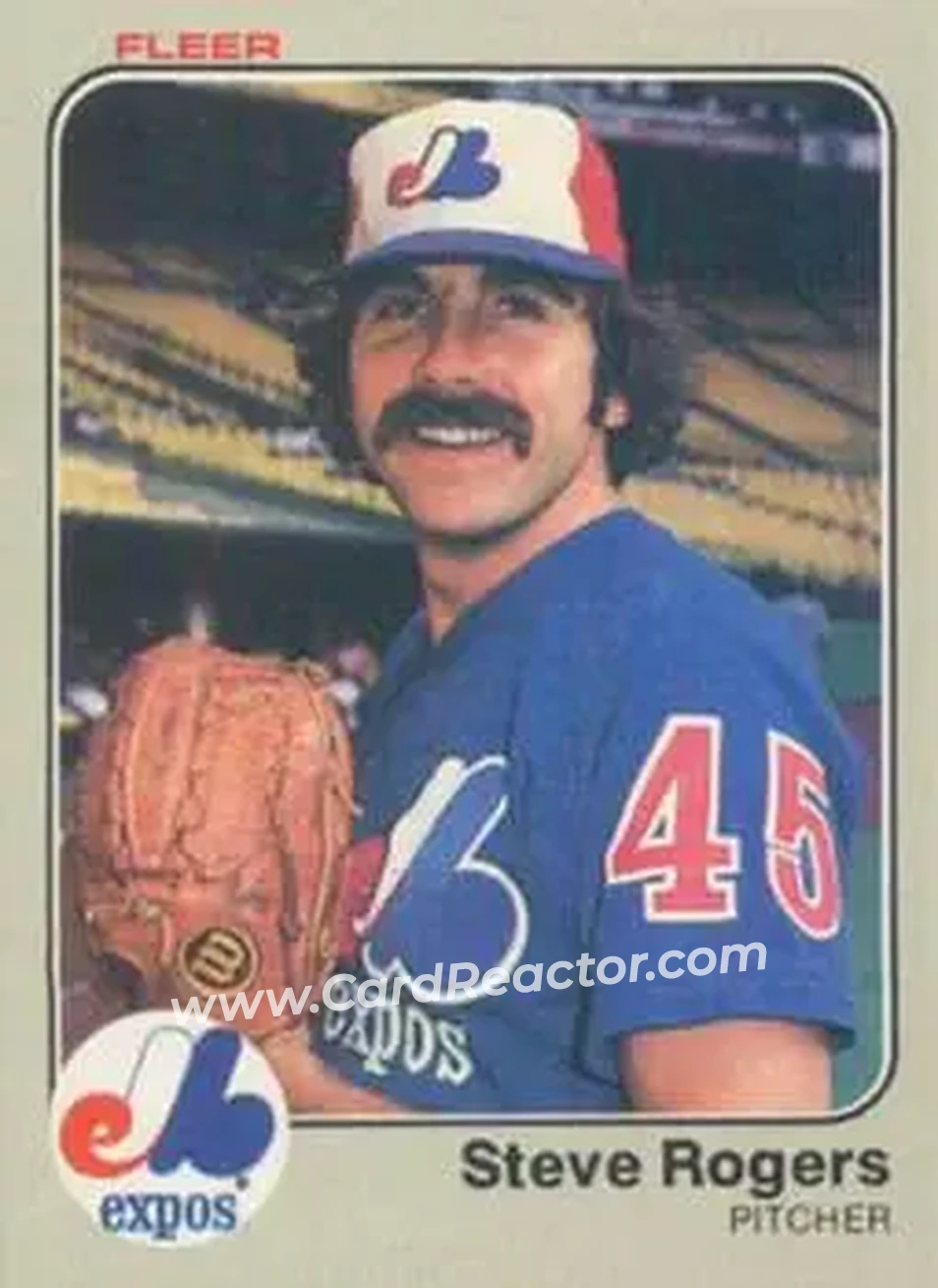 1983 Fleer #294 - Steve Rogers - Montreal Expos - Front