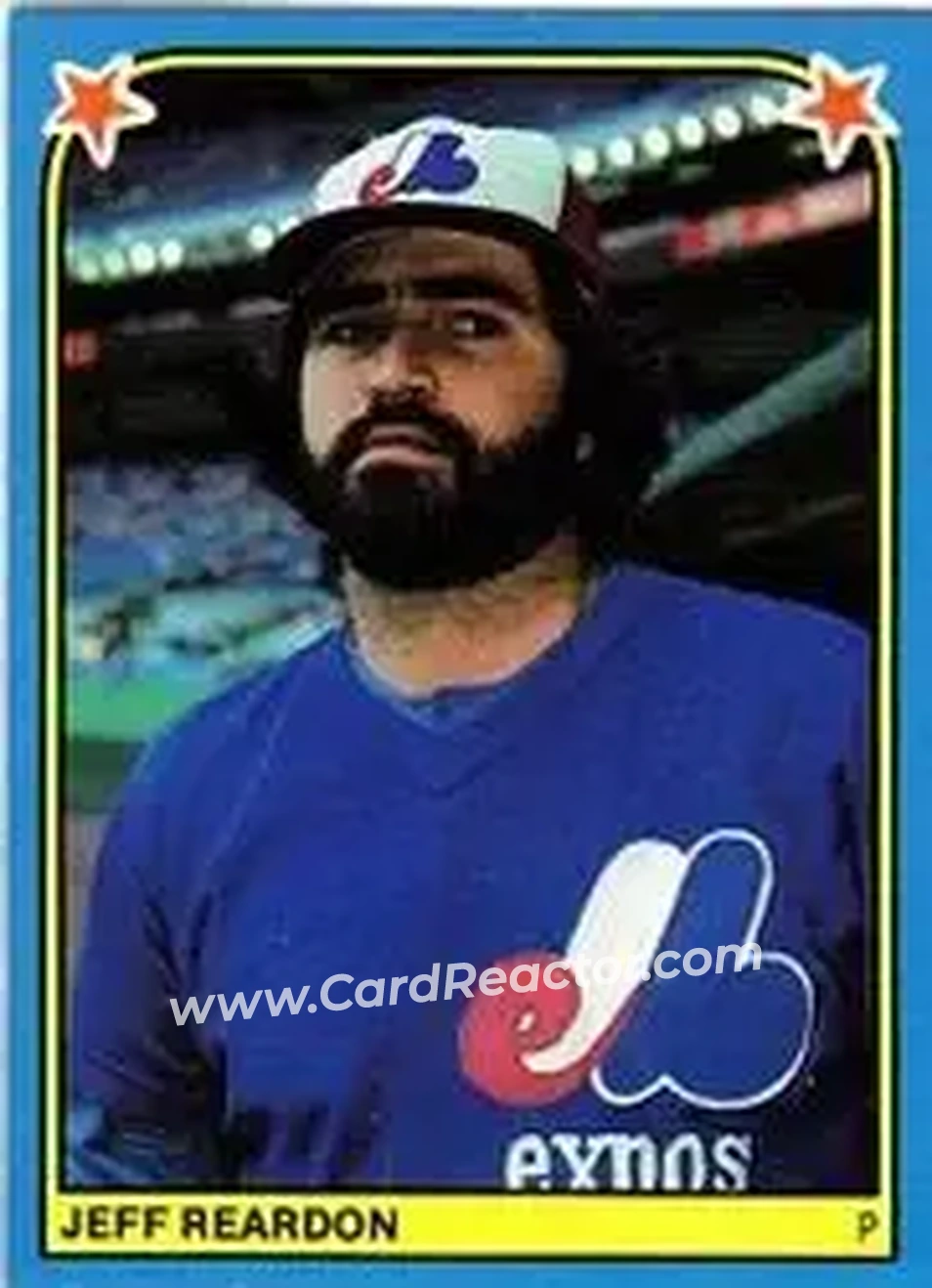 1983 Fleer Star Stickers #267 - Jeff Reardon - Montreal Expos - Front 1983 Fleer Star Stickers #267 - Jeff Reardon - Montreal Expos - Front