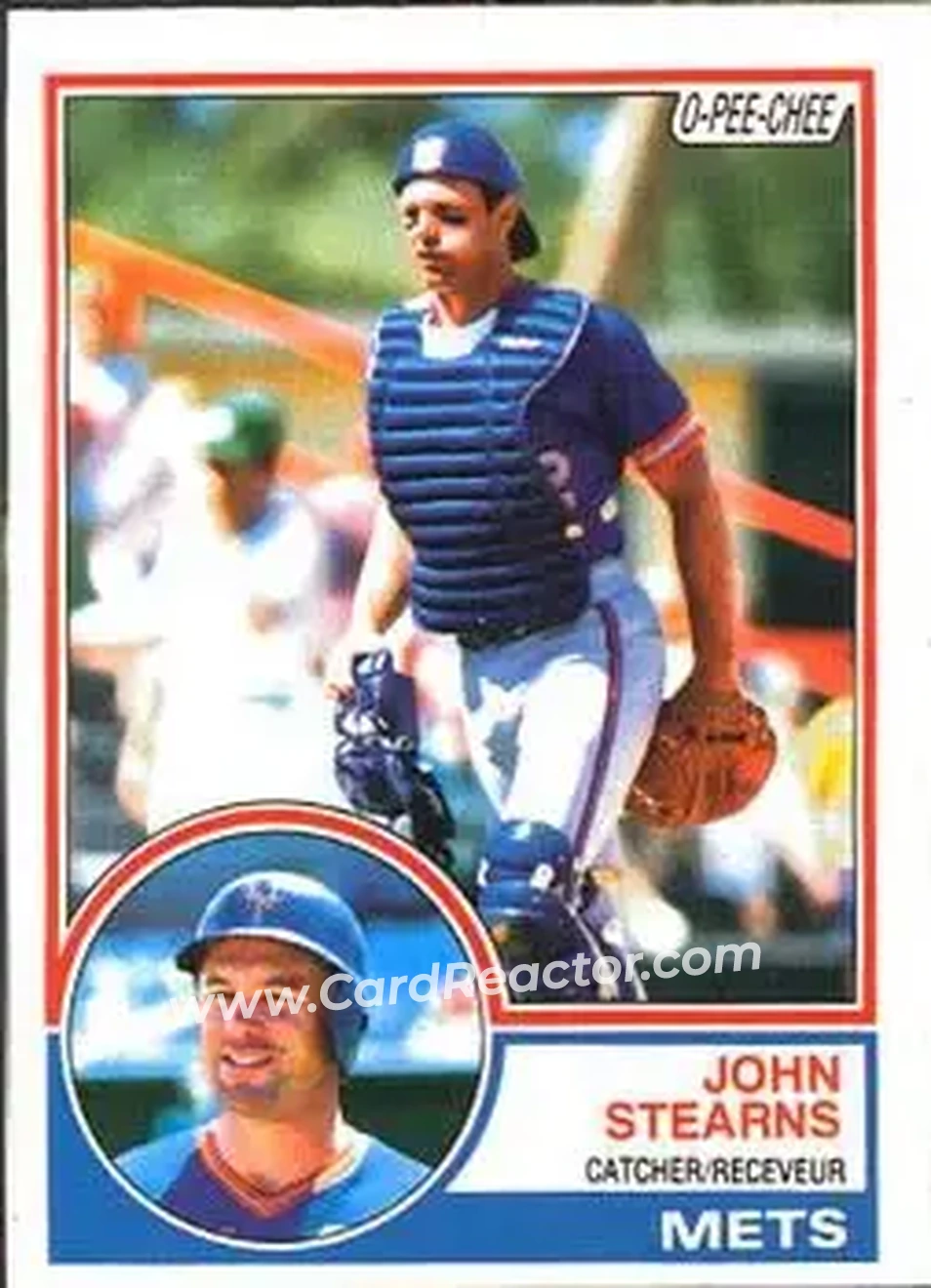 1983 O-Pee-Chee #212 - John Stearns - New York Mets - Front