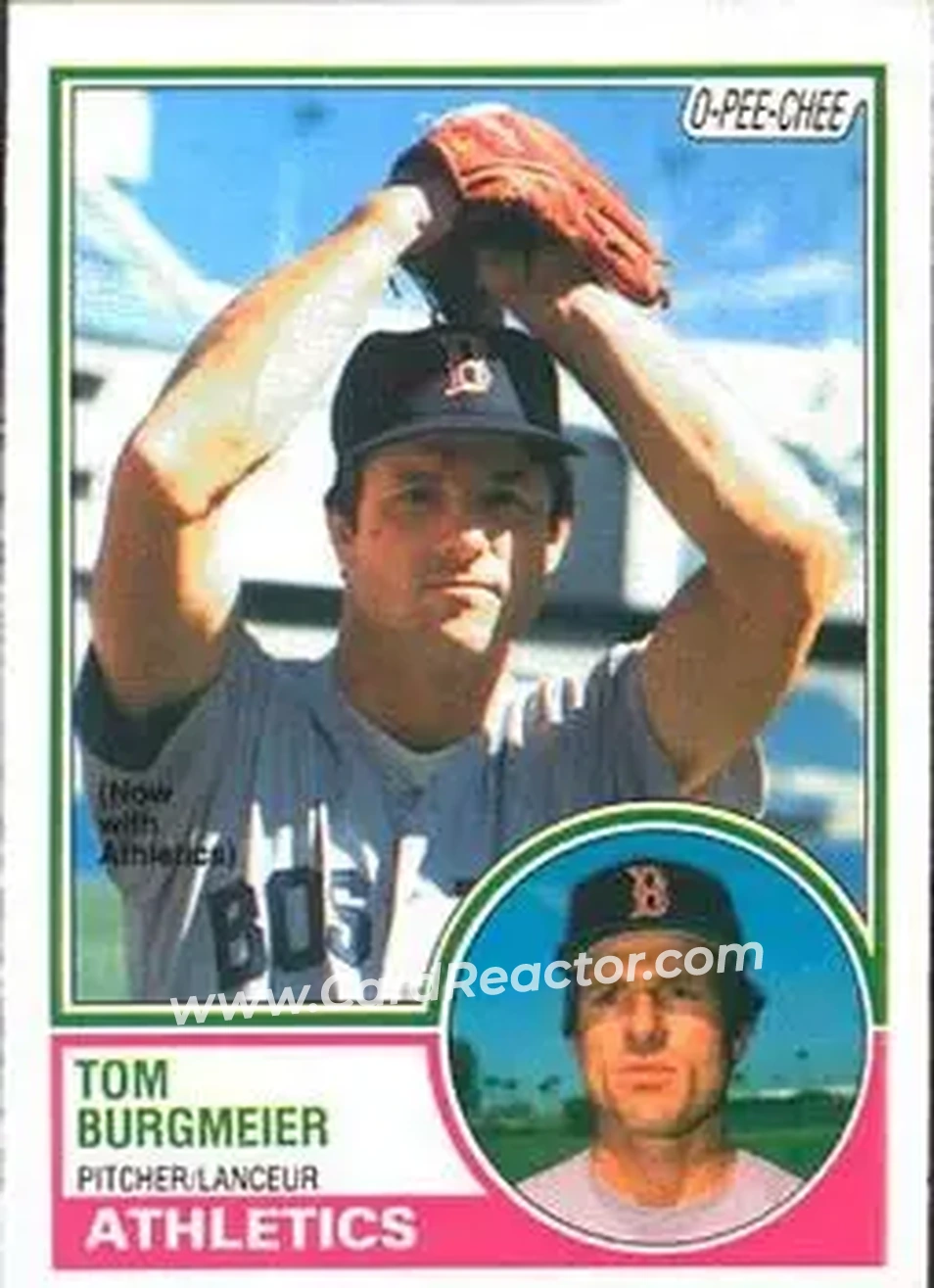 1983 O-Pee-Chee #213 - Tom Burgmeier - Oakland Athletics - Front