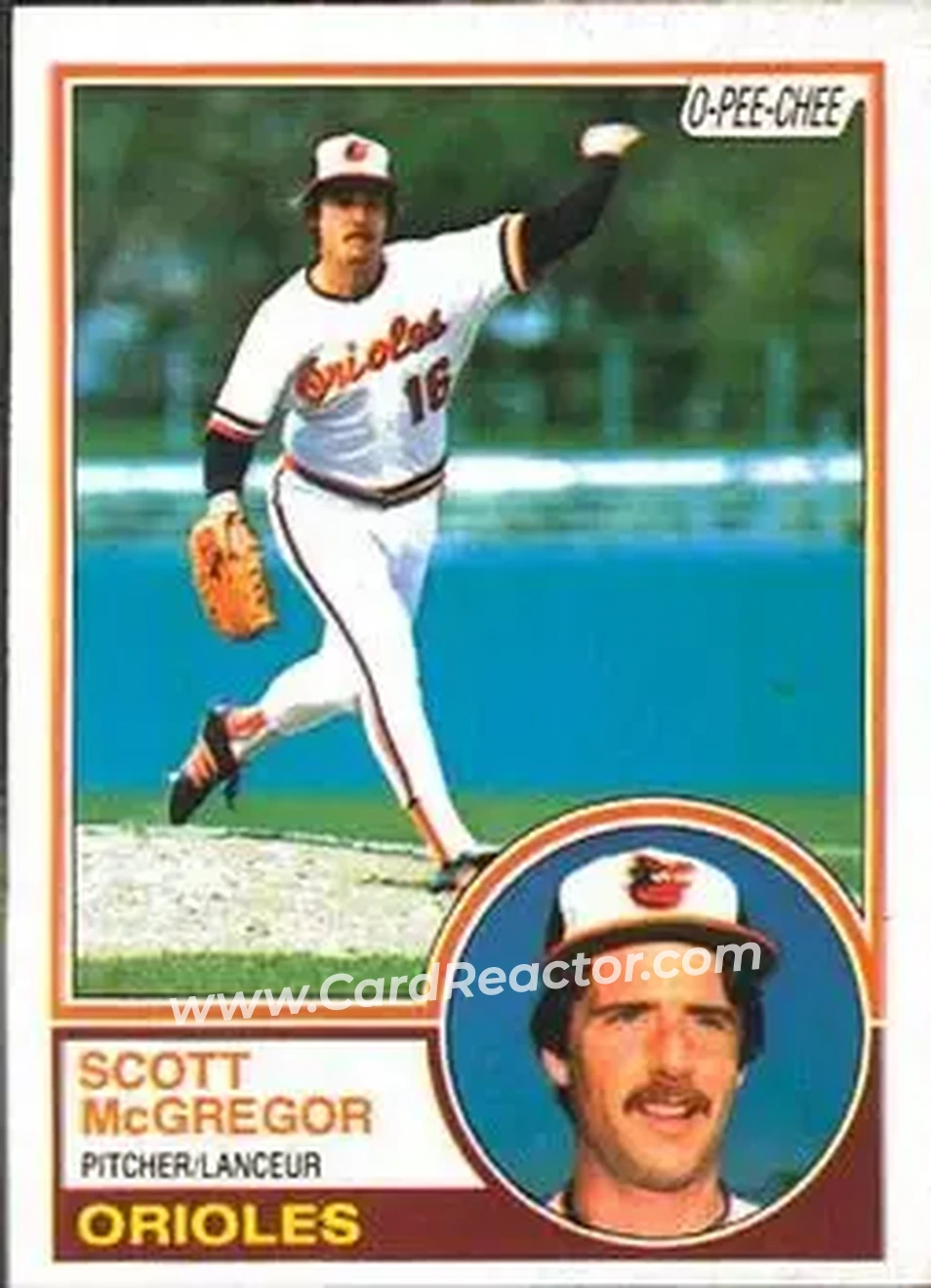 1983 O-Pee-Chee #216 - Scott McGregor - Baltimore Orioles - Front