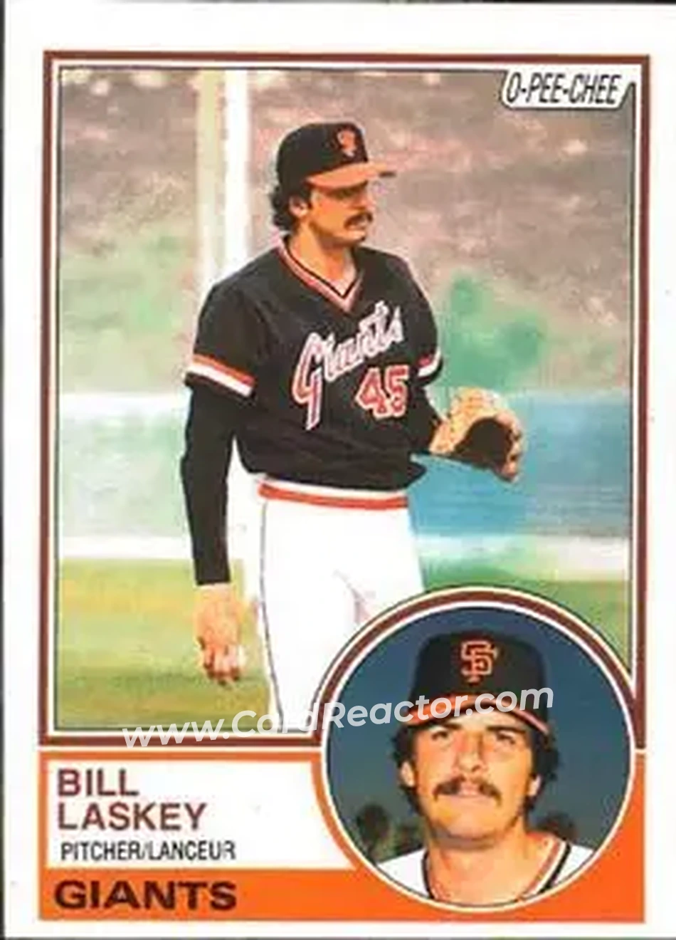 1983 O-Pee-Chee #218 - Bill Laskey - San Francisco Giants - Front