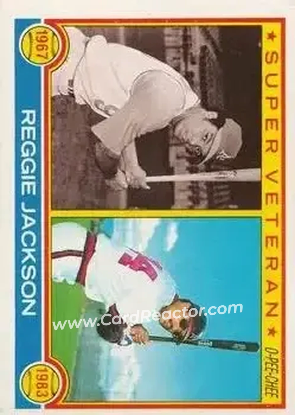 1983 O-Pee-Chee #219 - Reggie Jackson (b.1946 OF) - Front 1983 O-Pee-Chee #219 - Reggie Jackson (b.1946 OF) - Front