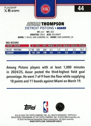 Achterkant van Ausar Thompson