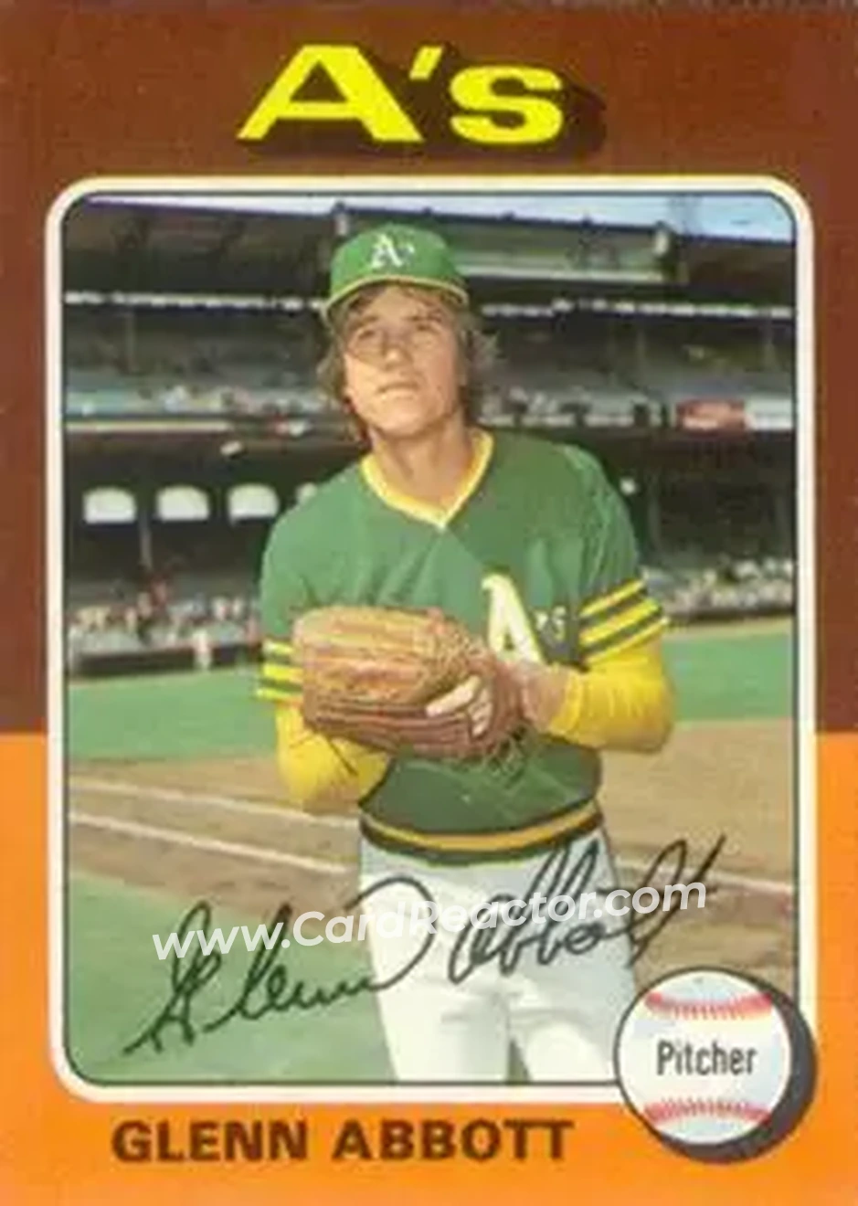 1975 Topps #591 - Glenn Abbott - Oakland Athletics - Front