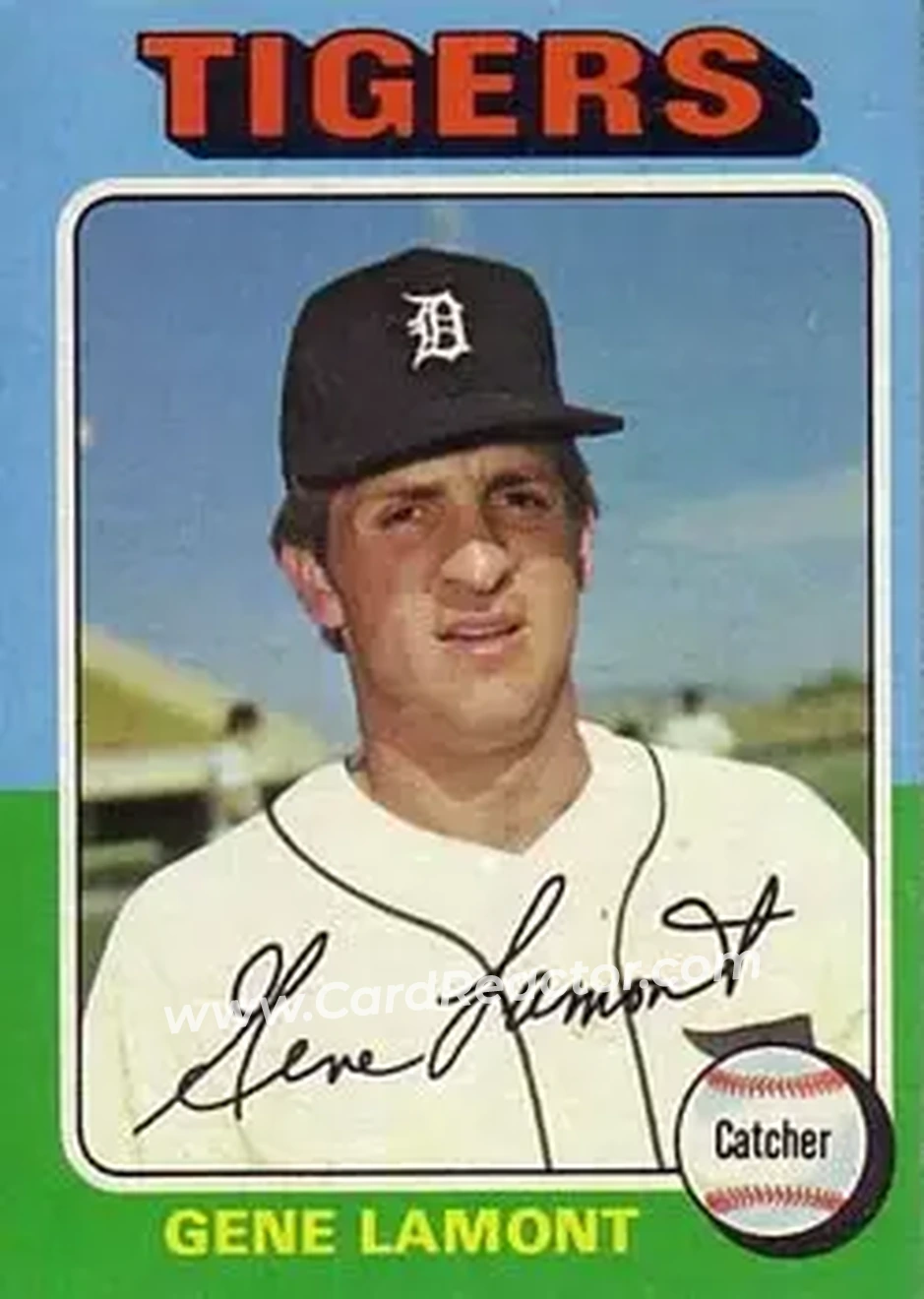 1975 Topps #593 - Gene Lamont - Detroit Tigers - Front 1975 Topps #593 - Gene Lamont - Detroit Tigers - Front