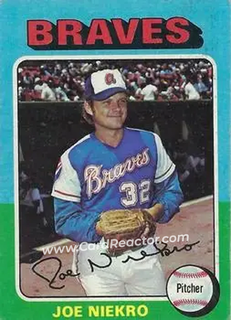 1975 Topps #595 - Joe Niekro - Atlanta Braves - Front