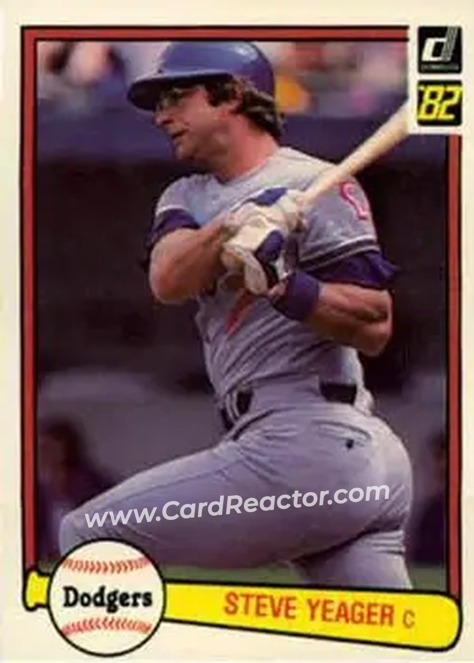 1982 Donruss #201 - Steve Yeager - Los Angeles Dodgers - Front 1982 Donruss #201 - Steve Yeager - Los Angeles Dodgers - Front