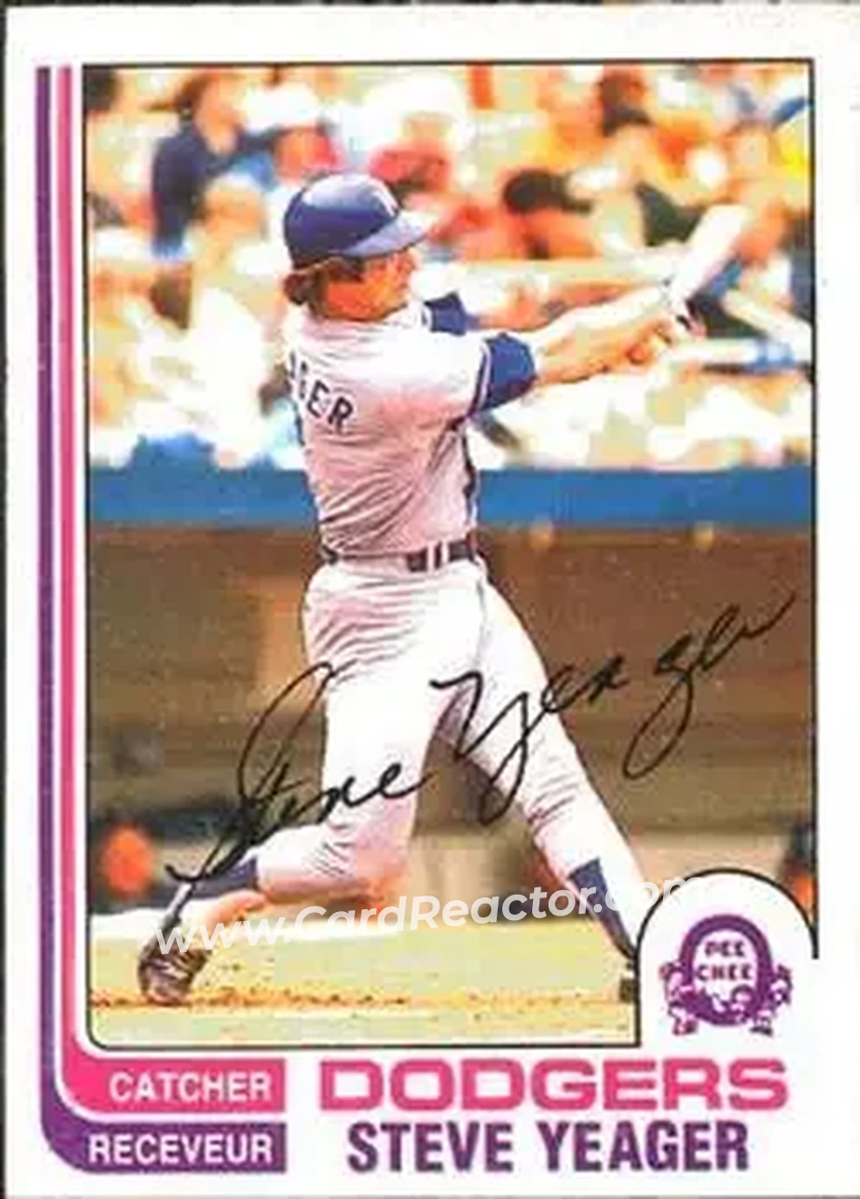 1982 O-Pee-Chee #219 - Steve Yeager - Los Angeles Dodgers - Front 1982 O-Pee-Chee #219 - Steve Yeager - Los Angeles Dodgers - Front