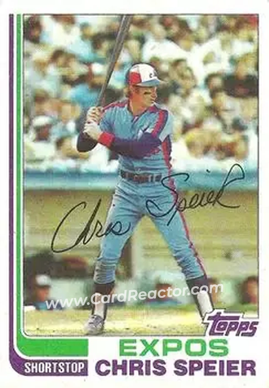 1982 Topps #198 - Chris Speier - Montreal Expos - Front
