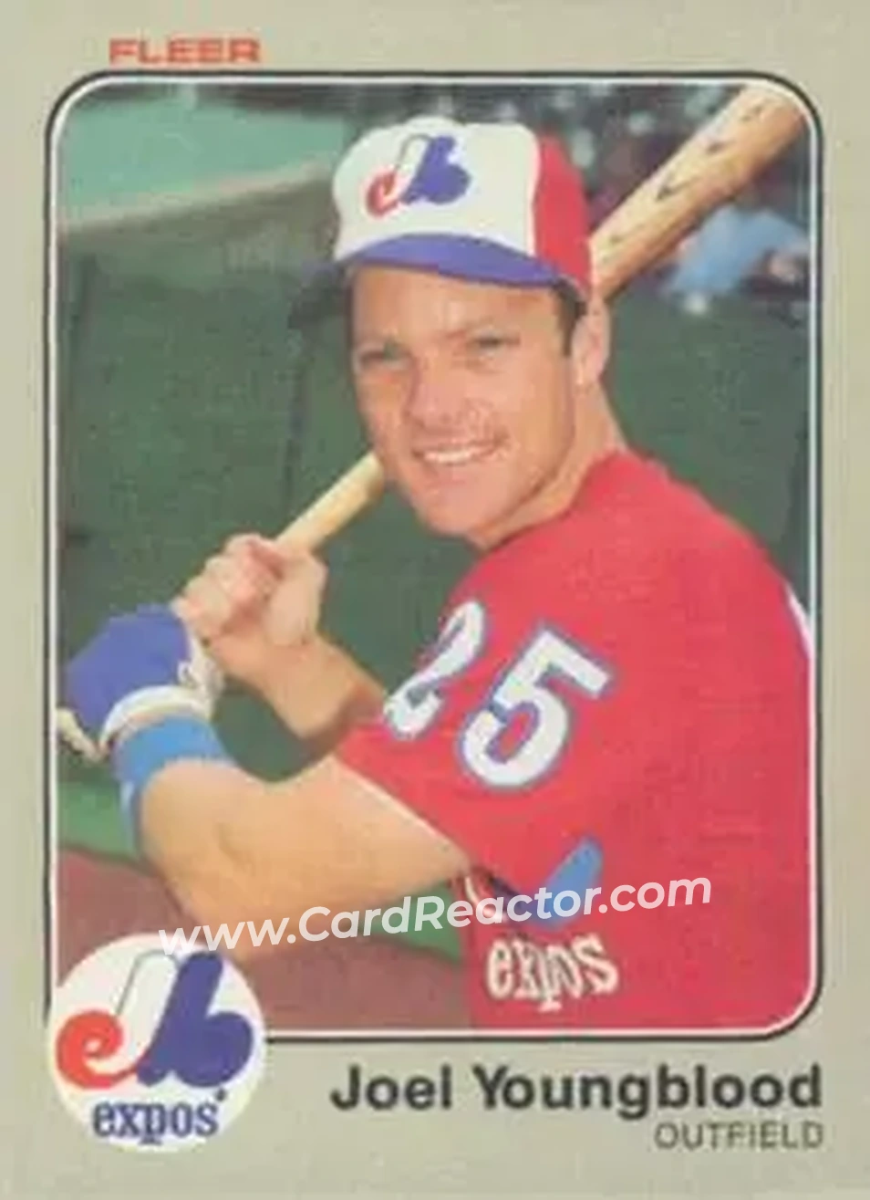 1983 Fleer #301 - Joel Youngblood - Montreal Expos - Front