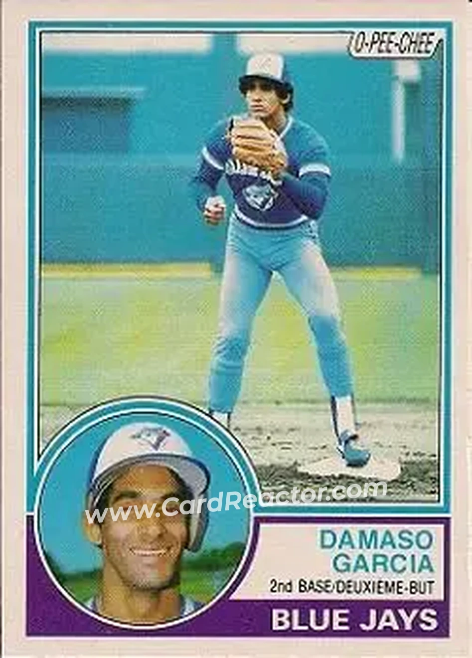1983 O-Pee-Chee #222 - Damaso Garcia - Toronto Blue Jays - Front 1983 O-Pee-Chee #222 - Damaso Garcia - Toronto Blue Jays - Front