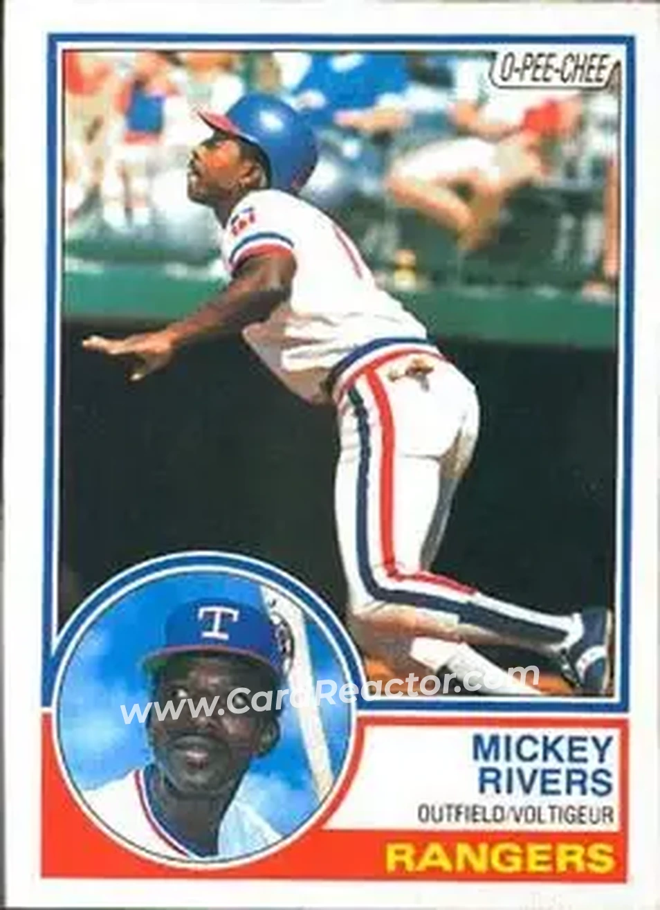 1983 O-Pee-Chee #224 - Mickey Rivers - Texas Rangers - Front 1983 O-Pee-Chee #224 - Mickey Rivers - Texas Rangers - Front