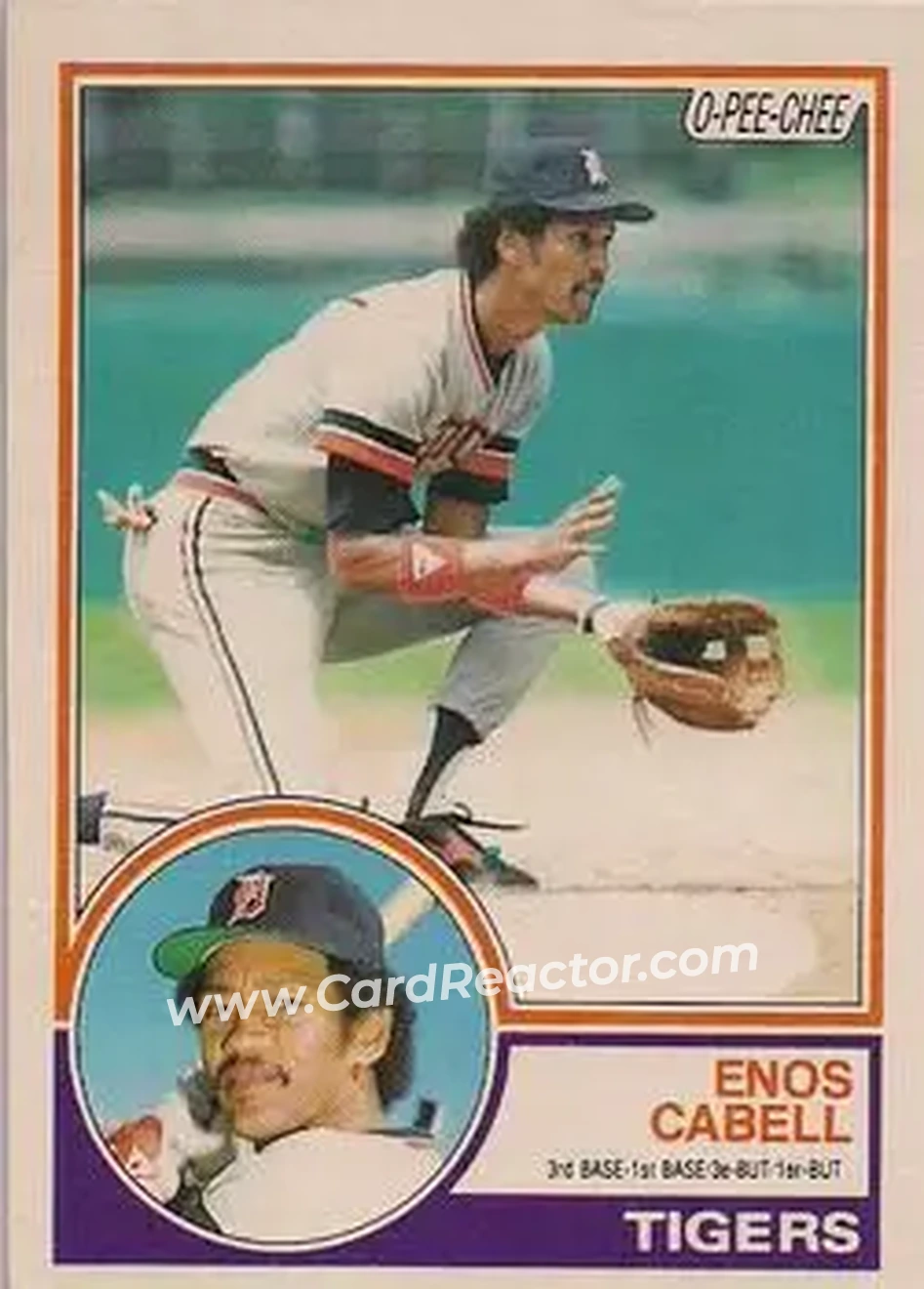 1983 O-Pee-Chee #225 - Enos Cabell - Detroit Tigers - Front