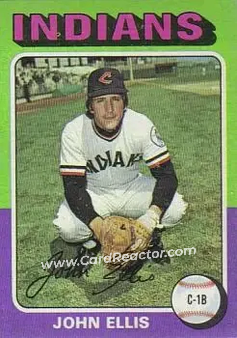 1975 Topps #605 - John Ellis - Cleveland Indians - Front 1975 Topps #605 - John Ellis - Cleveland Indians - Front