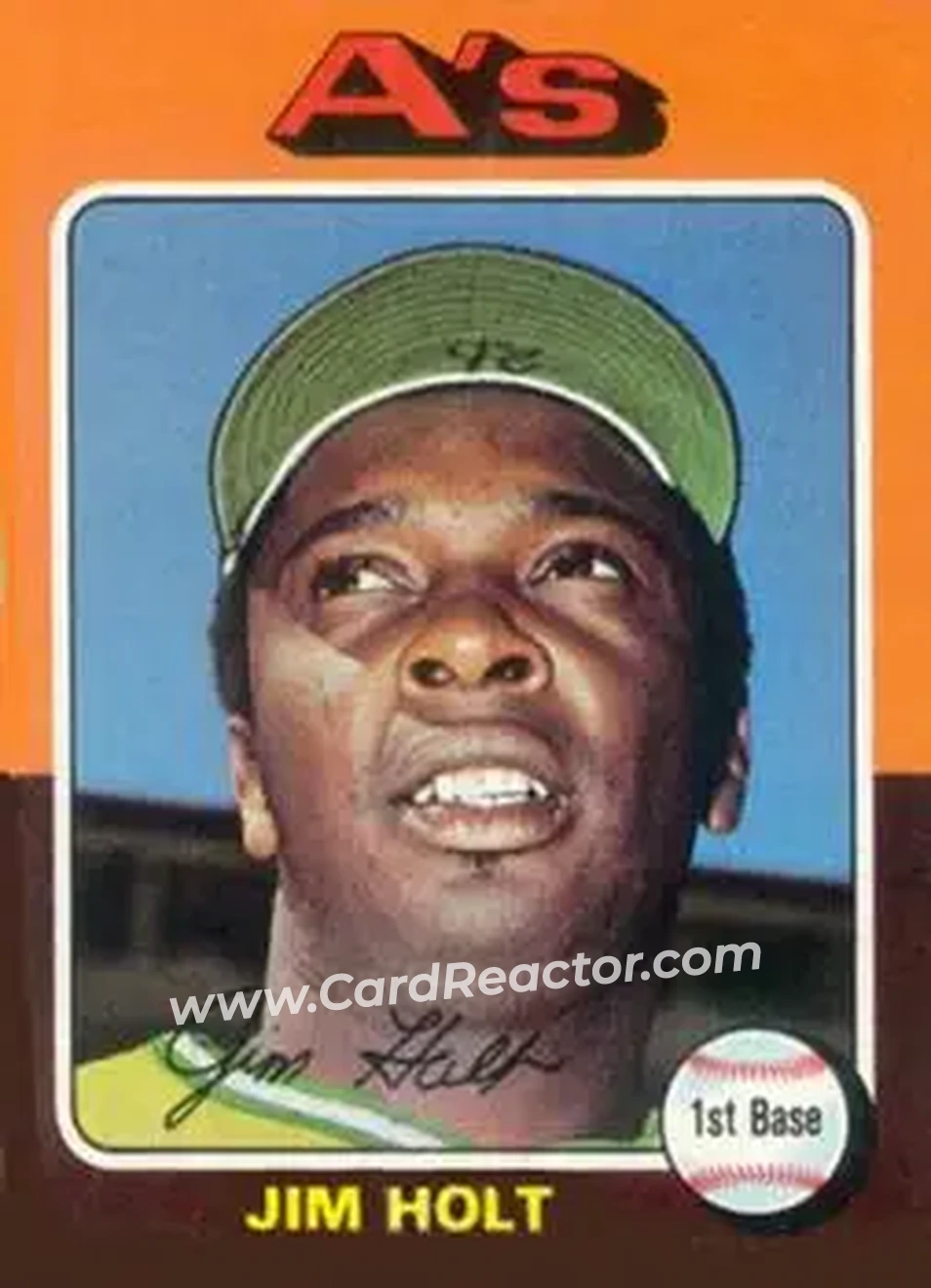 1975 Topps #607 - Jim Holt - Oakland Athletics - Front