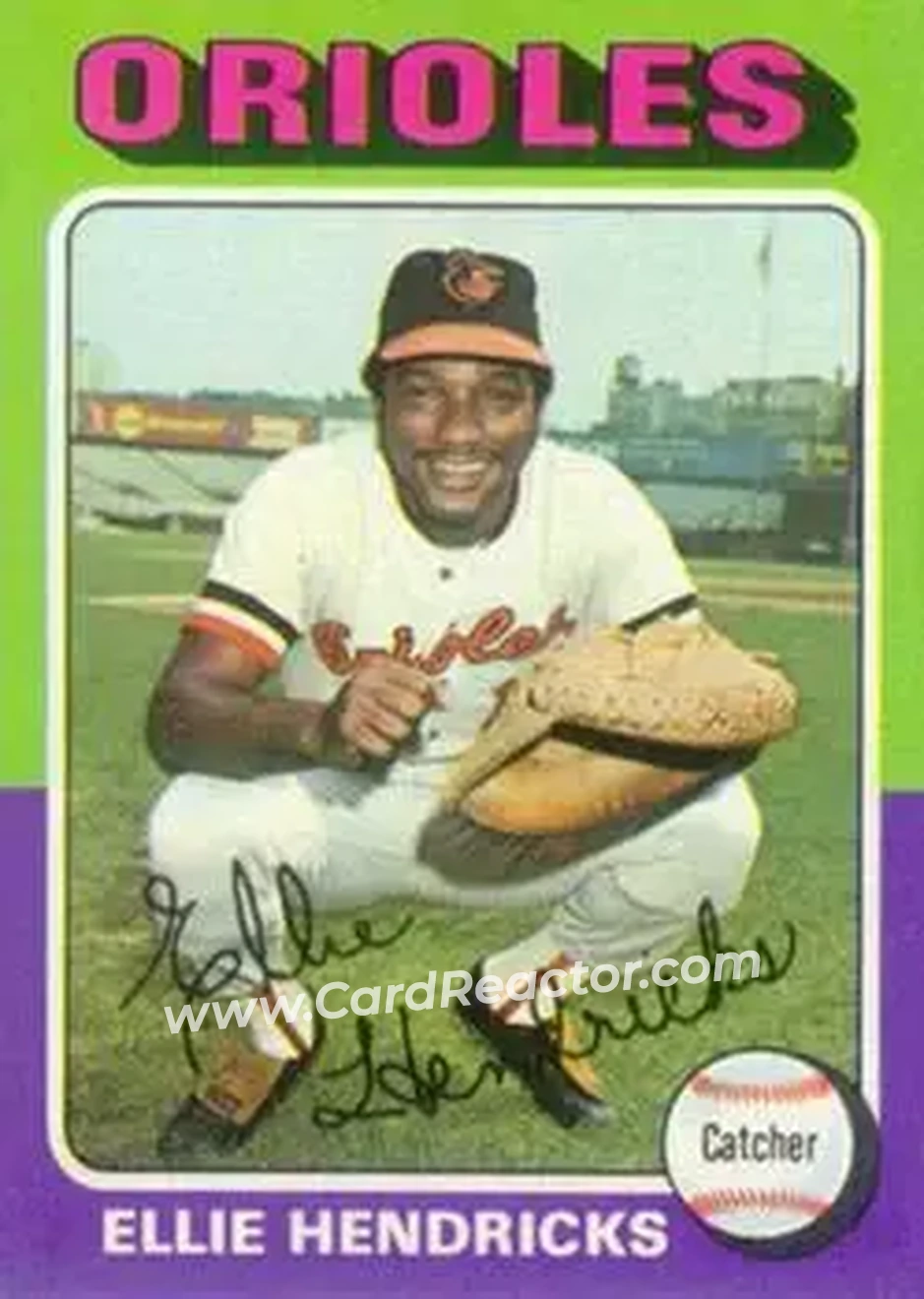 1975 Topps #609 - Ellie Hendricks - Baltimore Orioles - Front 1975 Topps #609 - Ellie Hendricks - Baltimore Orioles - Front