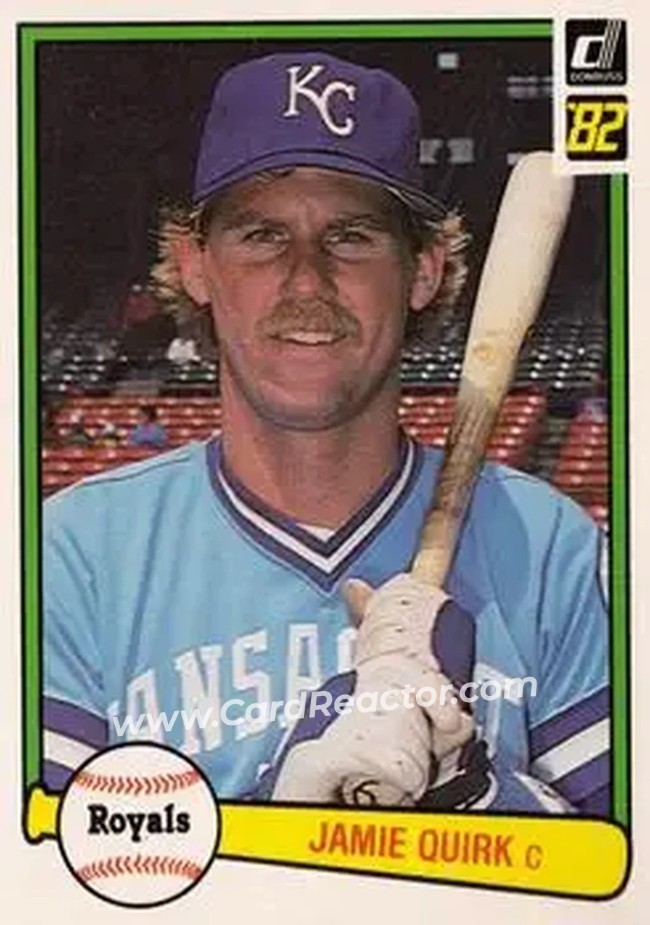 1982 Donruss #212 - Jamie Quirk - Kansas City Royals - Front