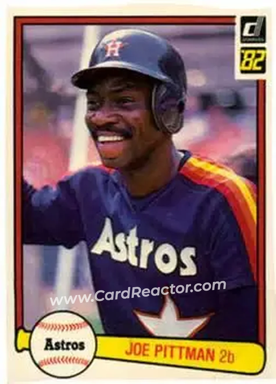 1982 Donruss #218 - Joe Pittman - Houston Astros - Front 1982 Donruss #218 - Joe Pittman - Houston Astros - Front