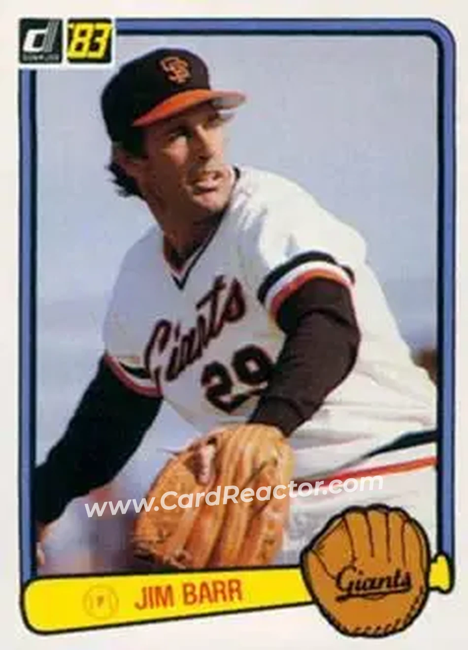 1983 Donruss #398 - Jim Barr - San Francisco Giants - Front 1983 Donruss #398 - Jim Barr - San Francisco Giants - Front