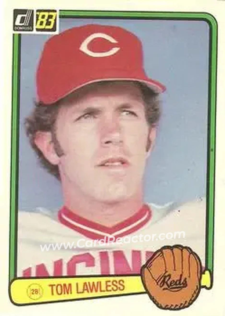 1983 Donruss #400 - Tom Lawless - Cincinnati Reds - Front 1983 Donruss #400 - Tom Lawless - Cincinnati Reds - Front