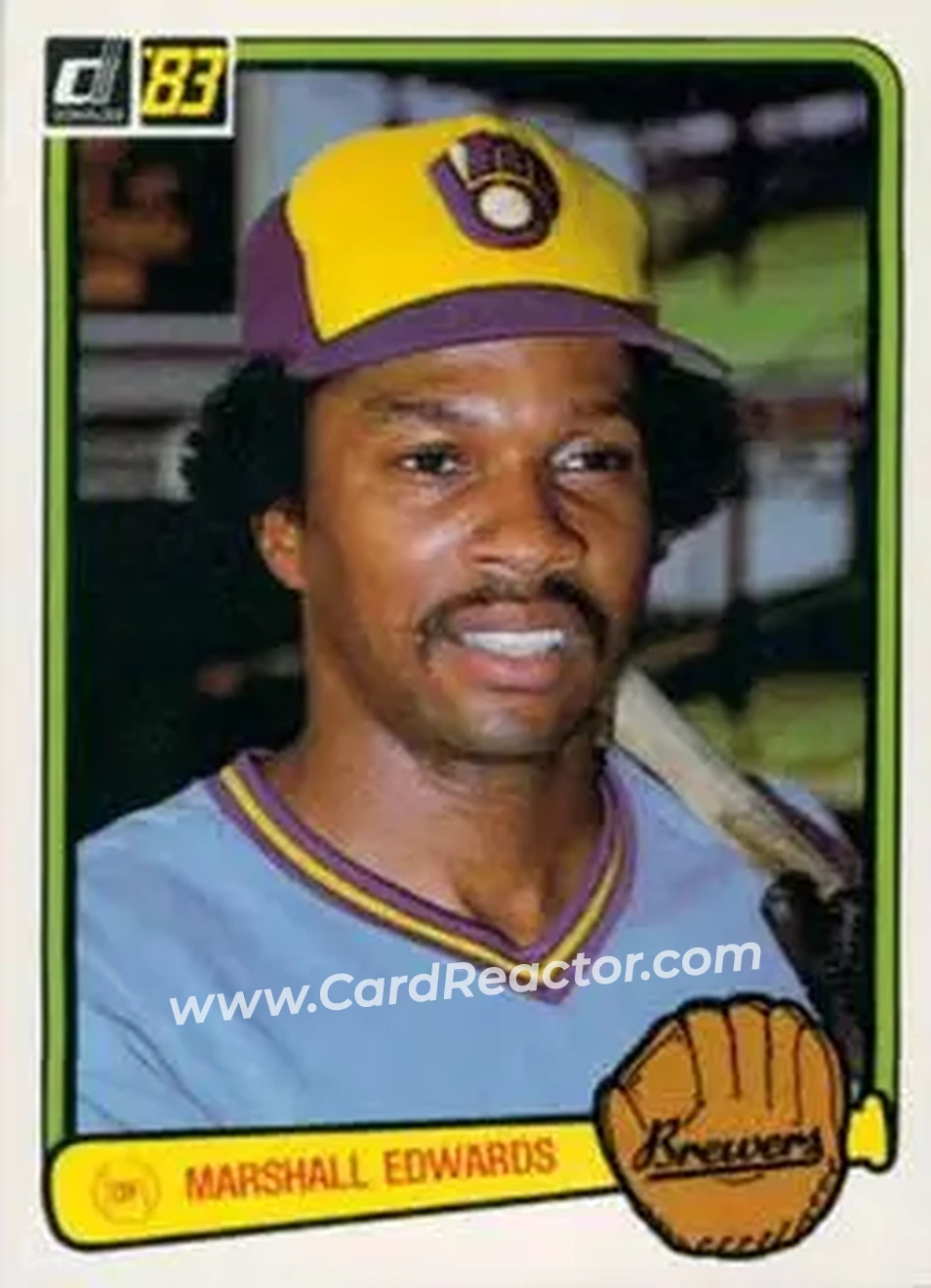 1983 Donruss #406 - Marshall Edwards - Milwaukee Brewers - Front 1983 Donruss #406 - Marshall Edwards - Milwaukee Brewers - Front