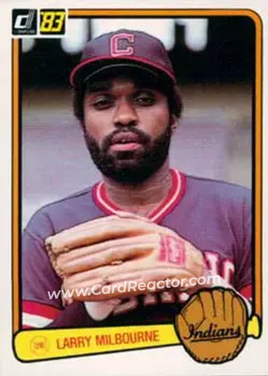 1983 Donruss #411 - Larry Milbourne - Cleveland Indians - Front 1983 Donruss #411 - Larry Milbourne - Cleveland Indians - Front