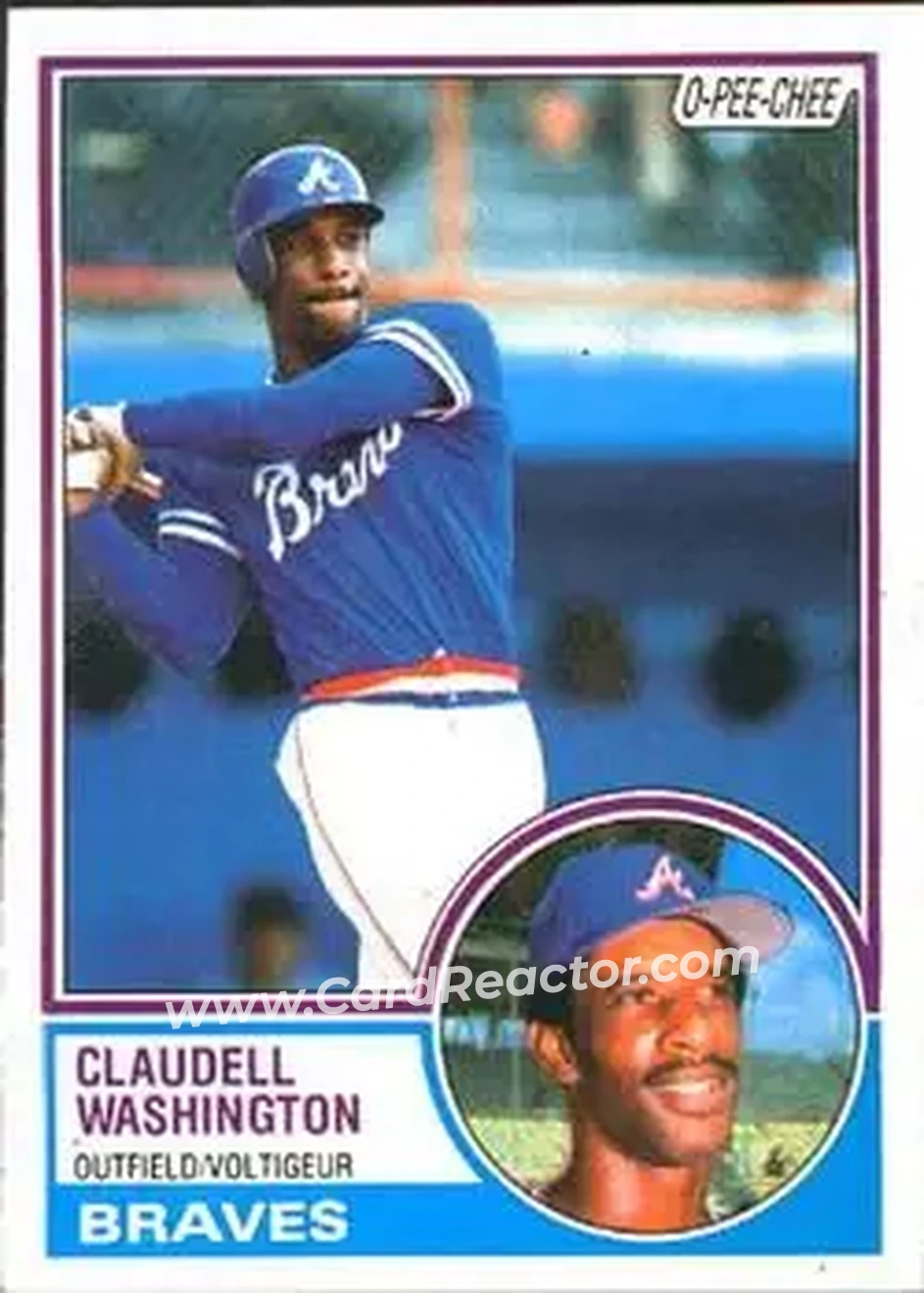 1983 O-Pee-Chee #235 - Claudell Washington - Atlanta Braves - Front 1983 O-Pee-Chee #235 - Claudell Washington - Atlanta Braves - Front